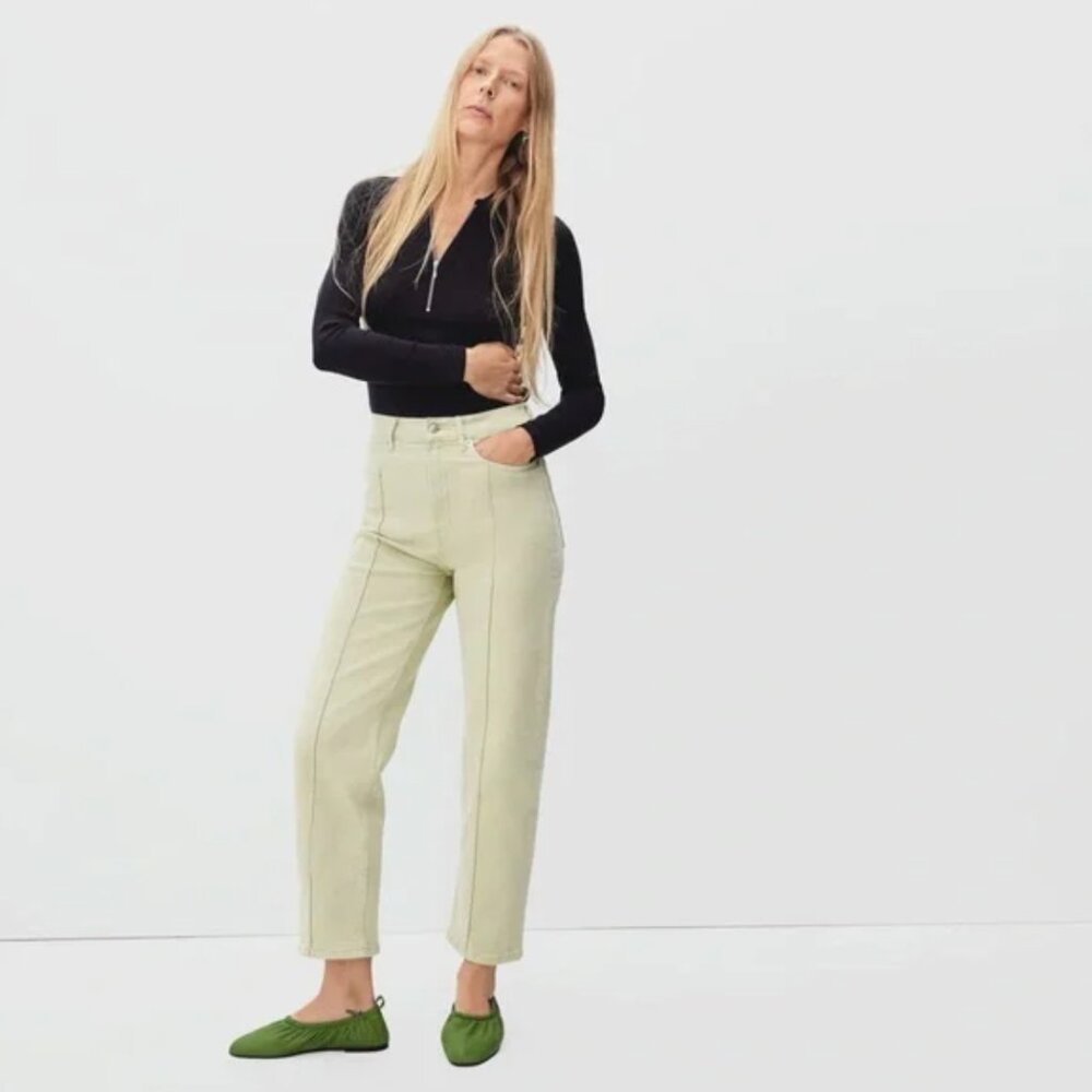 Everlane The Way High Jean in Green Tea Size 28